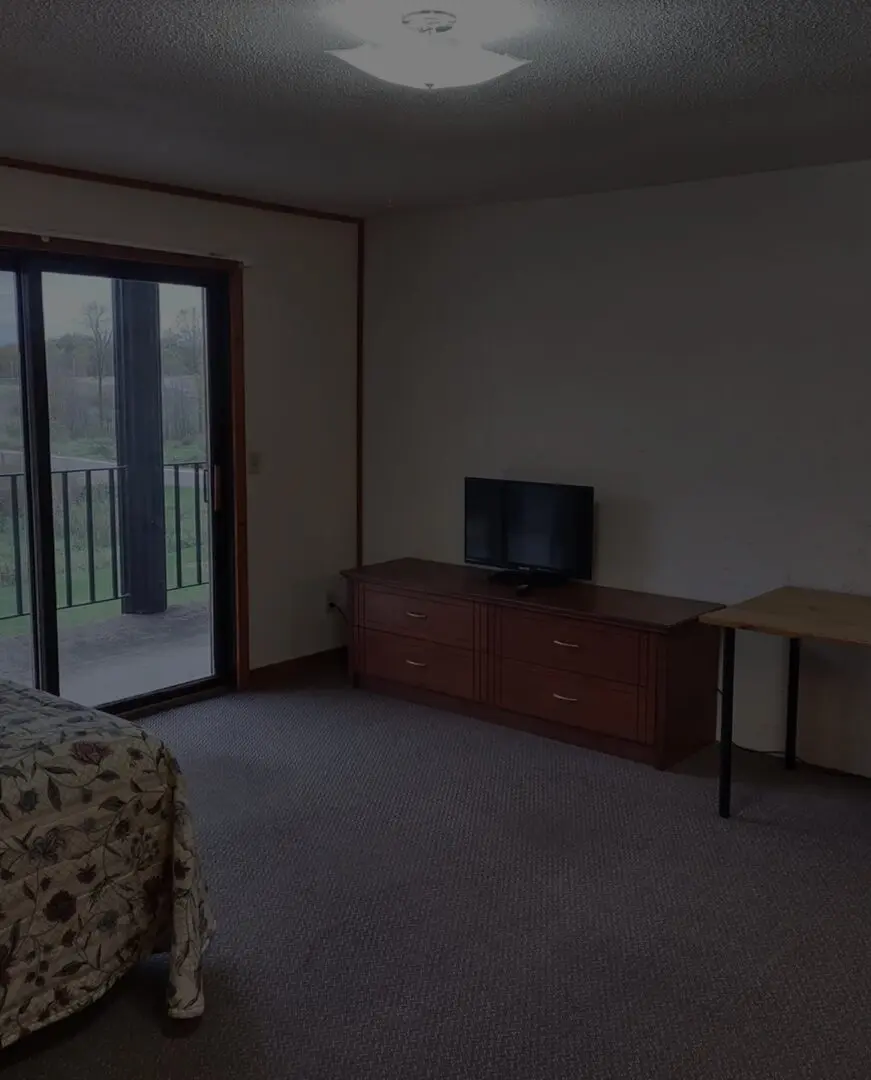Cozy room with sliding glass door