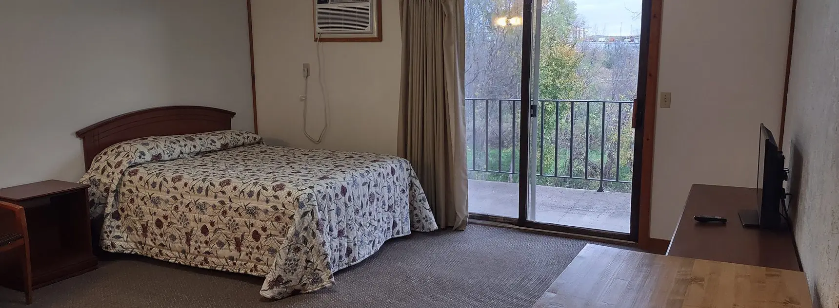Cozy bedroom with floral bedding